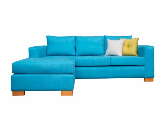 Sofá Seccional Mónaco Chaise Longue Izquierdo Calafate Celeste