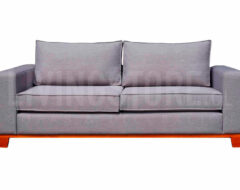 Sofá 2 Cuerpos tapiz tucumán gris con zócalo madera