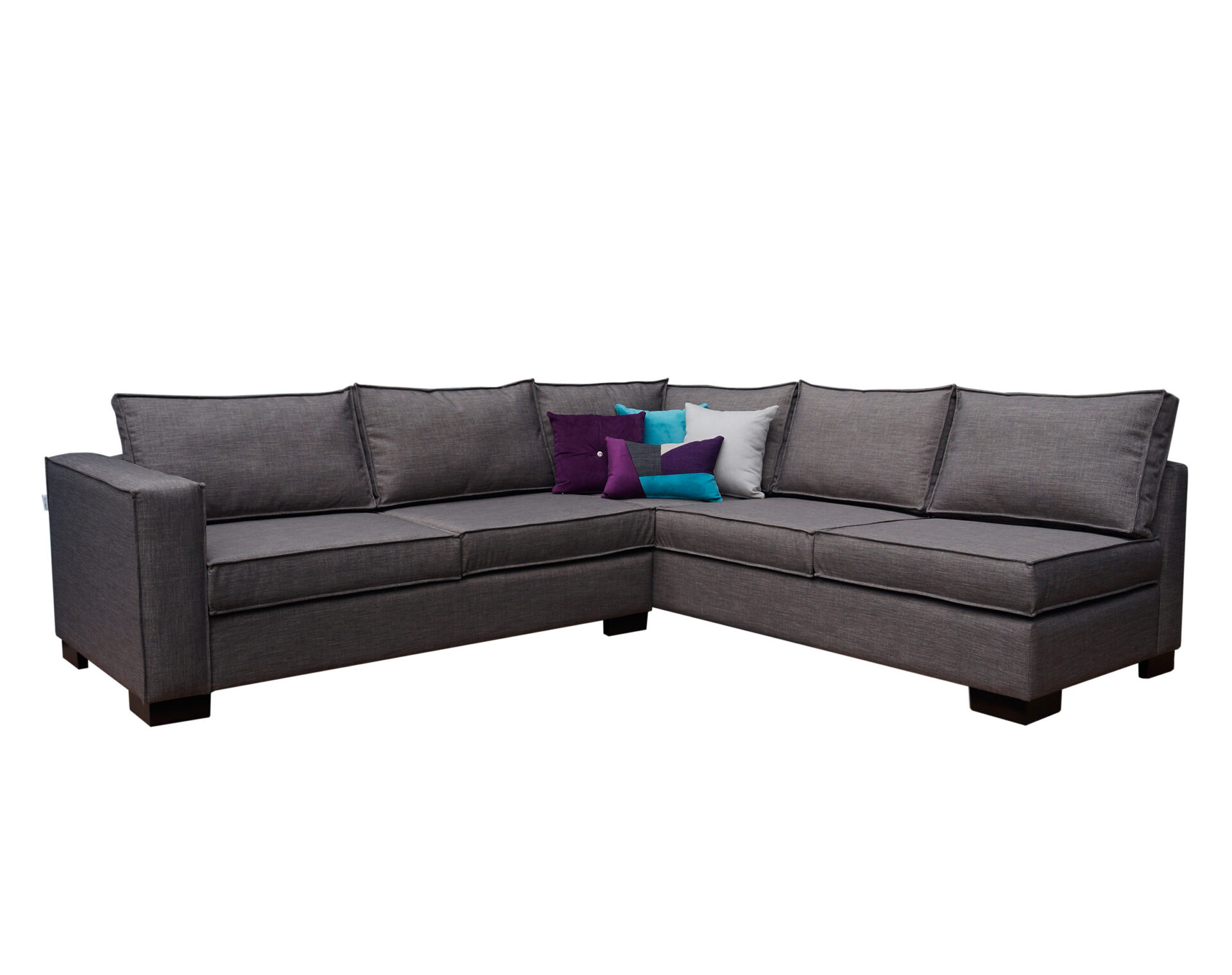 Sofá Modular a medida con detalle pespunte en cojinería y brazos