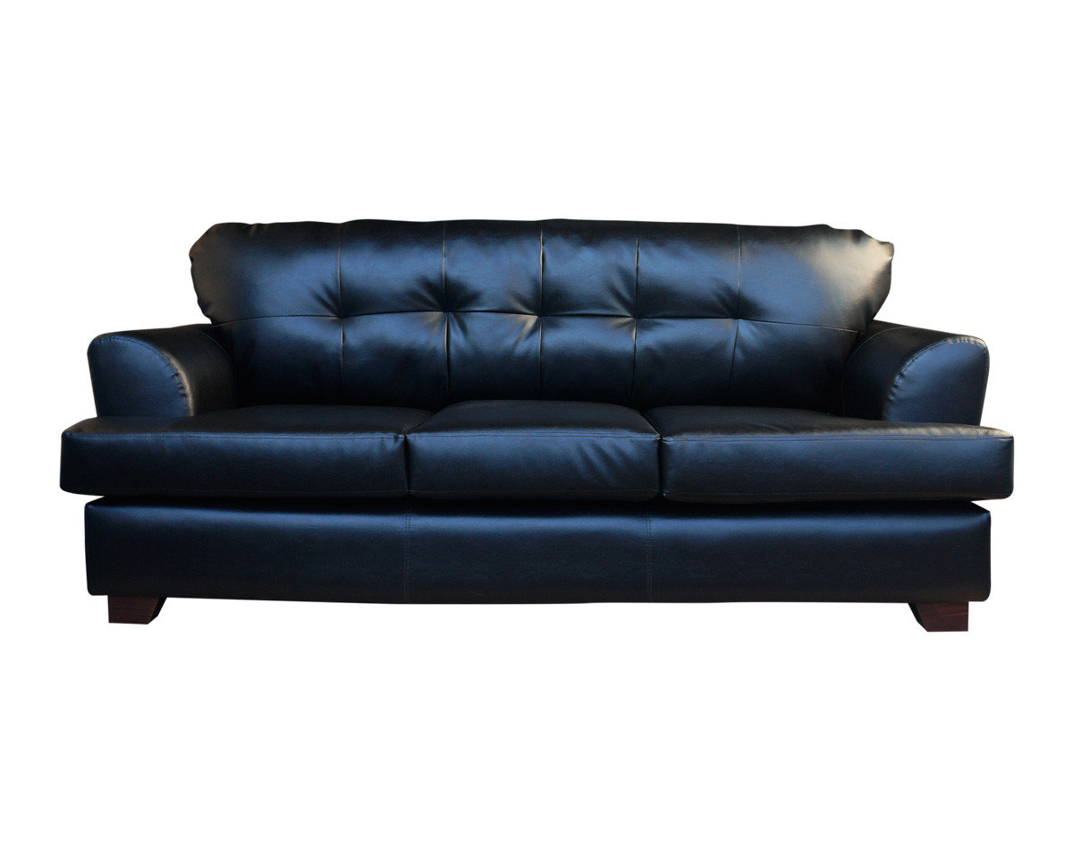 Retapizado de sofá en cuero pu negro