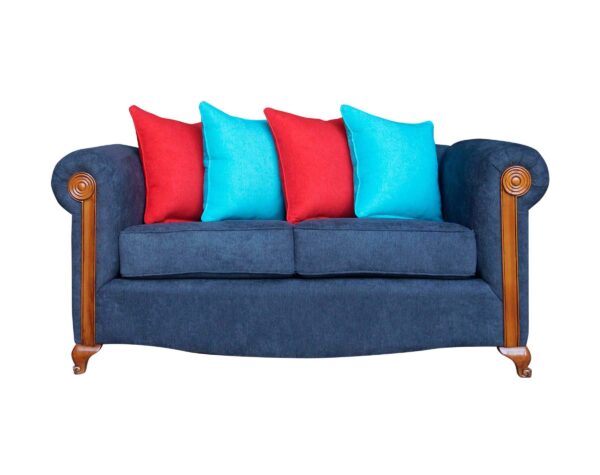 Retapizado de sofá 2 cuerpos tapiz Calafate azul