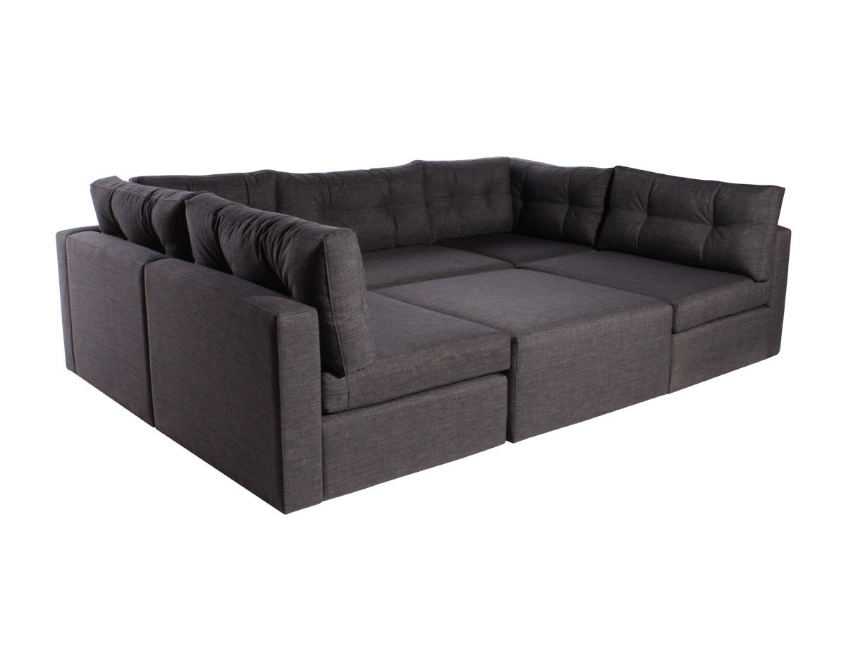 Sofa Modular Reconfigurable Con Pouf Bariloche Marengo