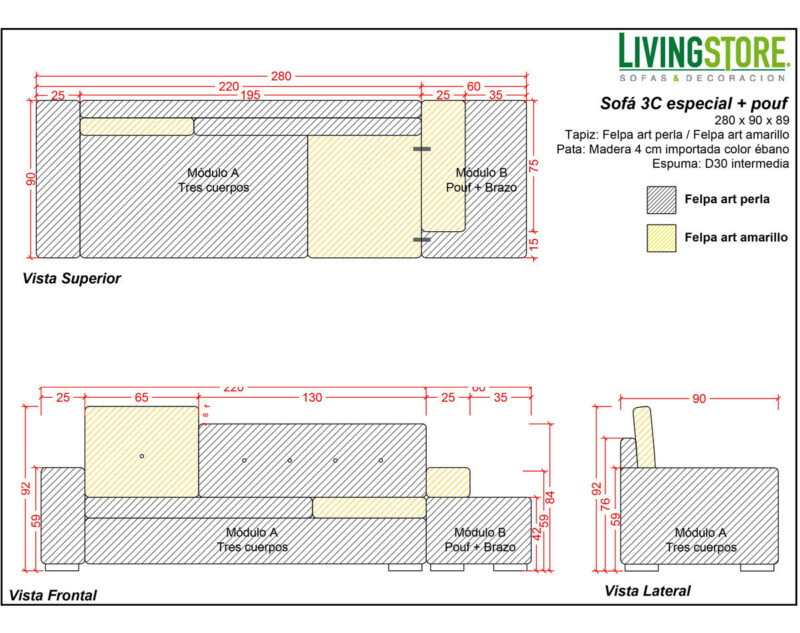 planimetria sofa modular