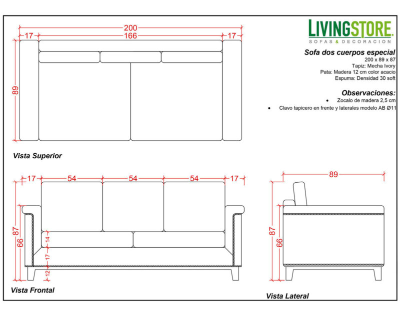 planimetria de sofa