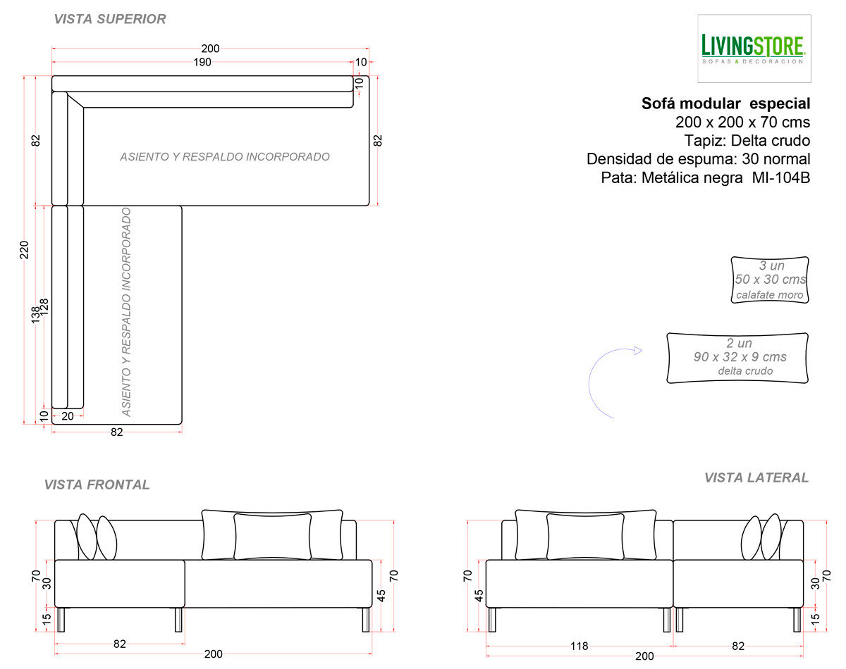 planimetria para sofa recepcion empresa