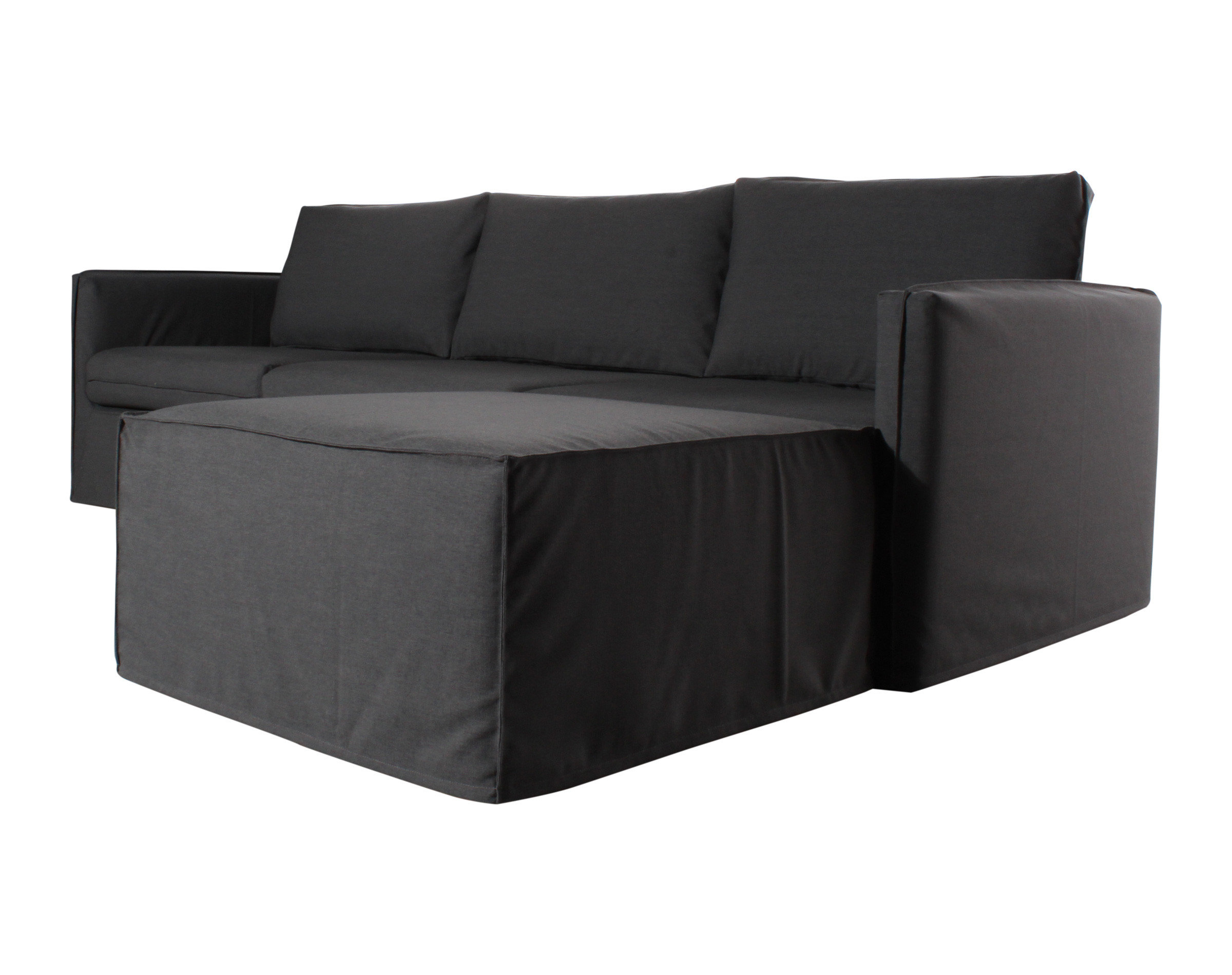 vista lateral del sofa chaise longue