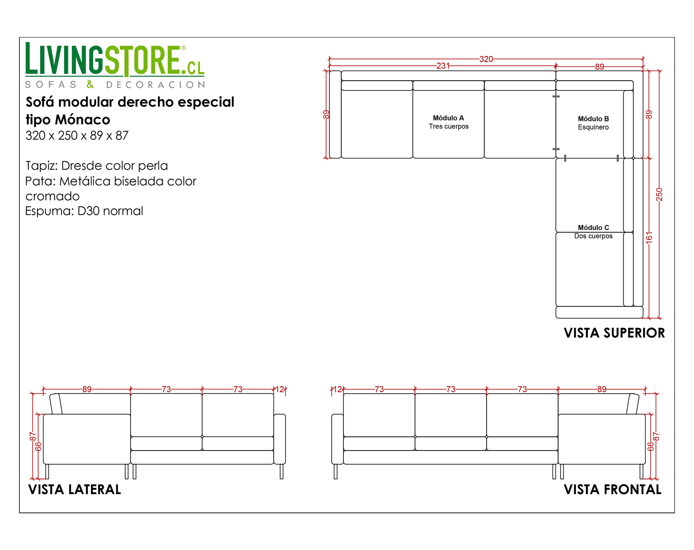 Esquema Sofa Modular Dresde