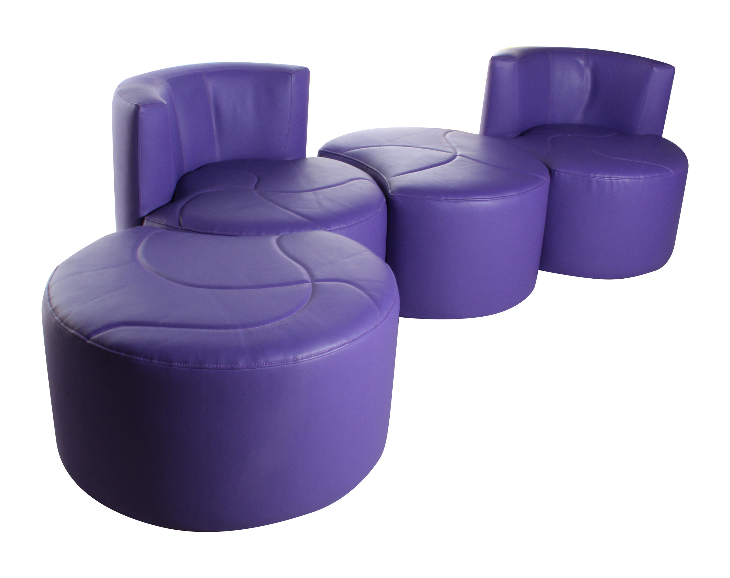 Set De Poufs Modulares Pu Castro color morado