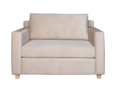Sillon Cama 1 Plaza Felpa Art Beige