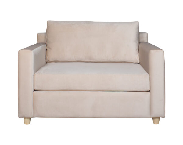 Sillon Cama 1 Plaza Felpa Art Beige