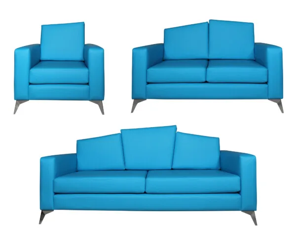 Set de sofás corporativos en cuero sintético