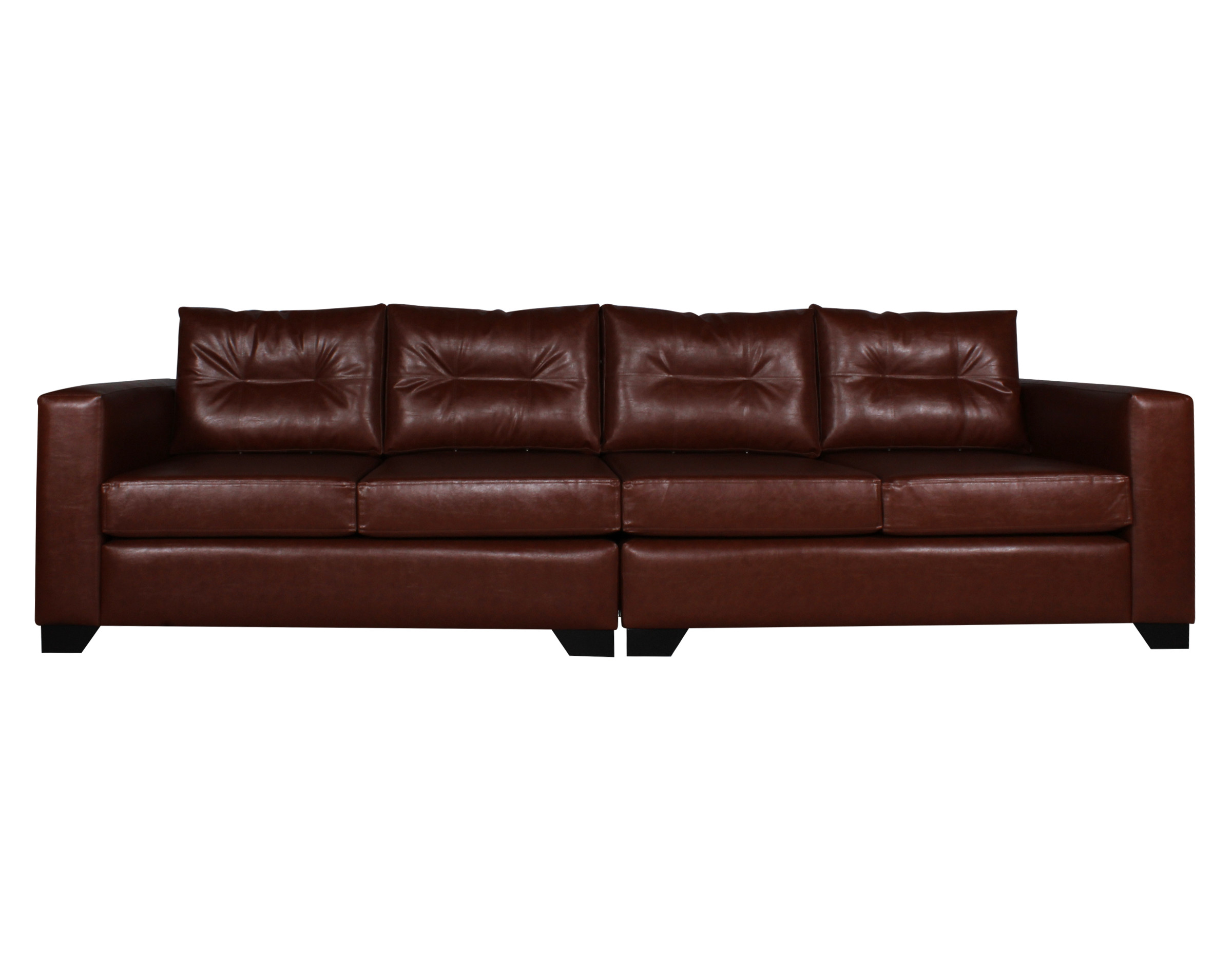 Sofa 4 Cuerpos Pu Clean Habano Frente