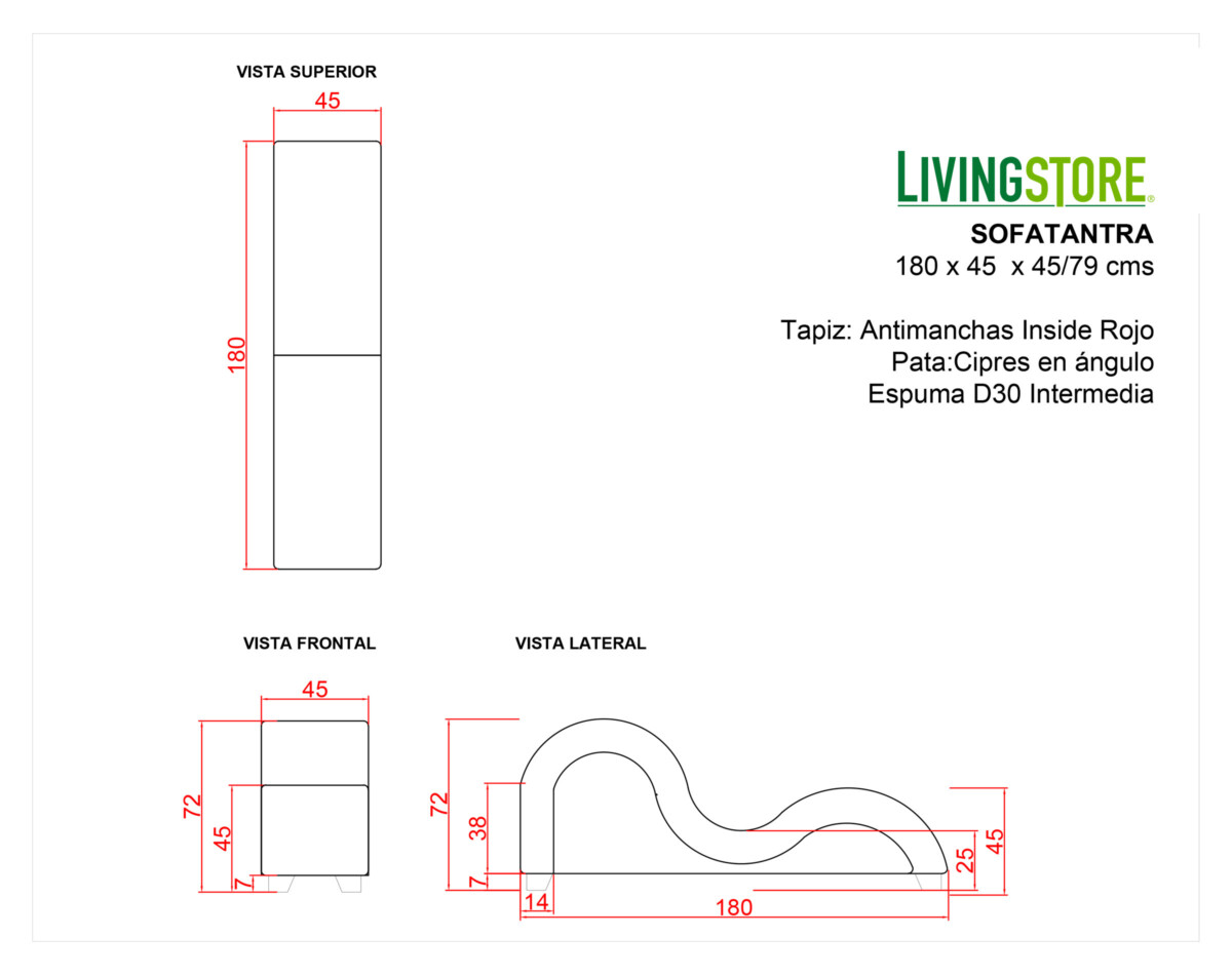 Sofa Tantra Antimanchas Planimetria