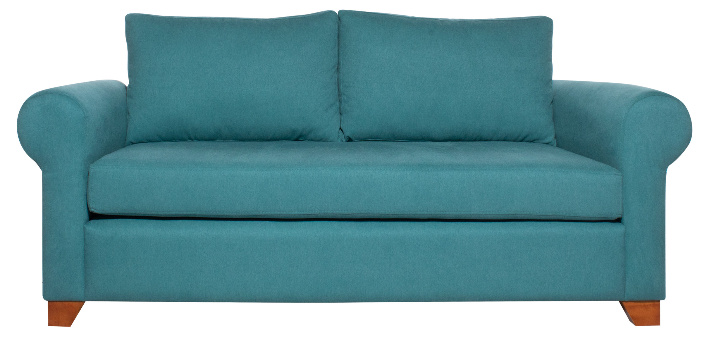 Sofa 2c Brazo Clasico Calafate Turquesa Frente Cort