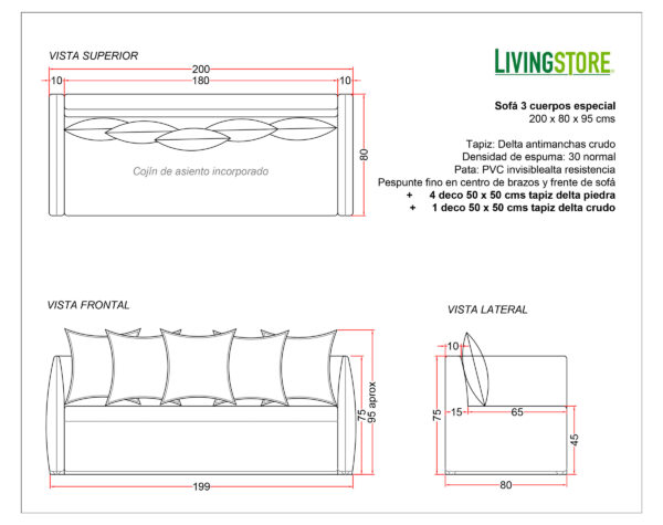 Planimetria Sofa Con Funda