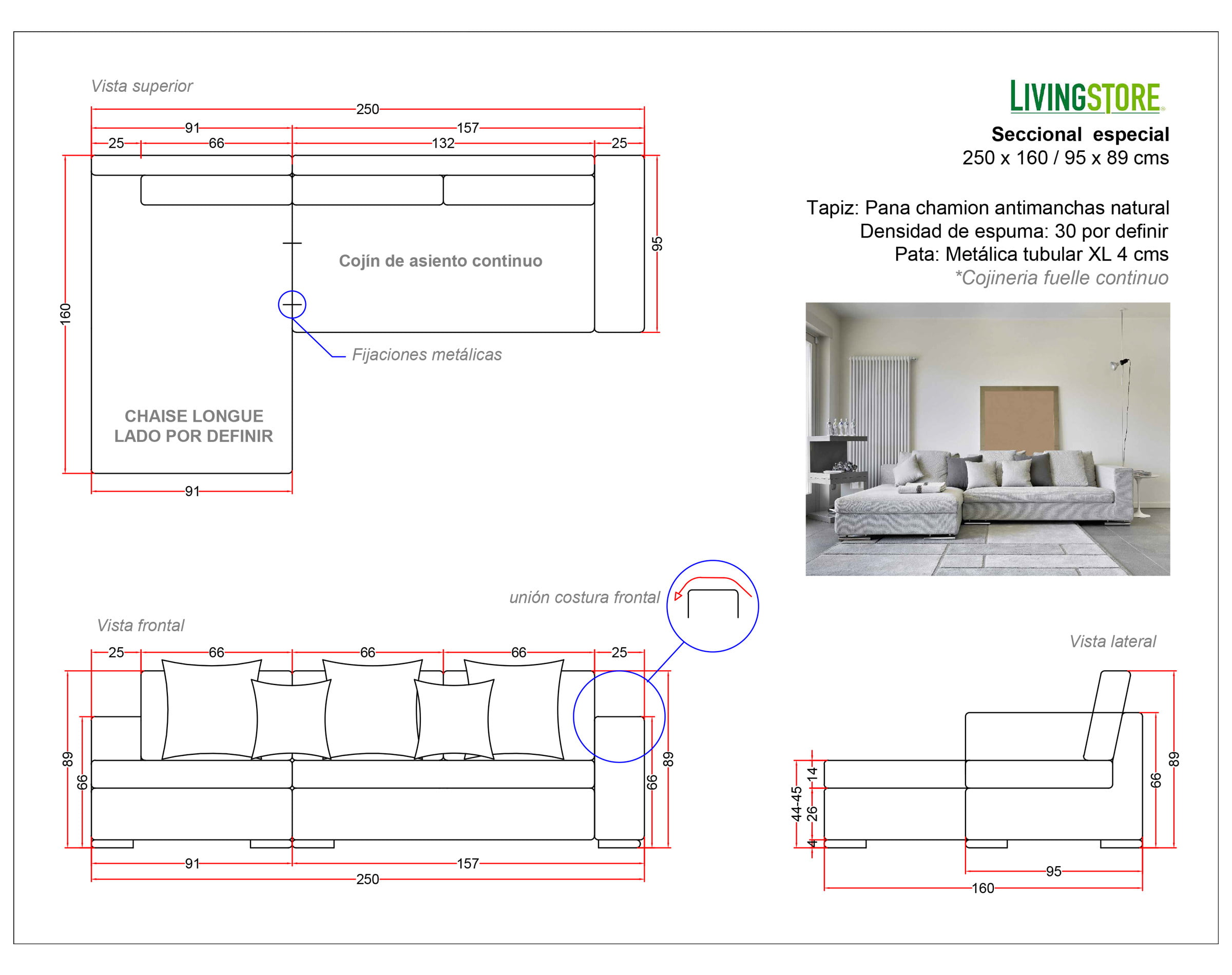 Planimetria Sofa Modular Pana Isabella