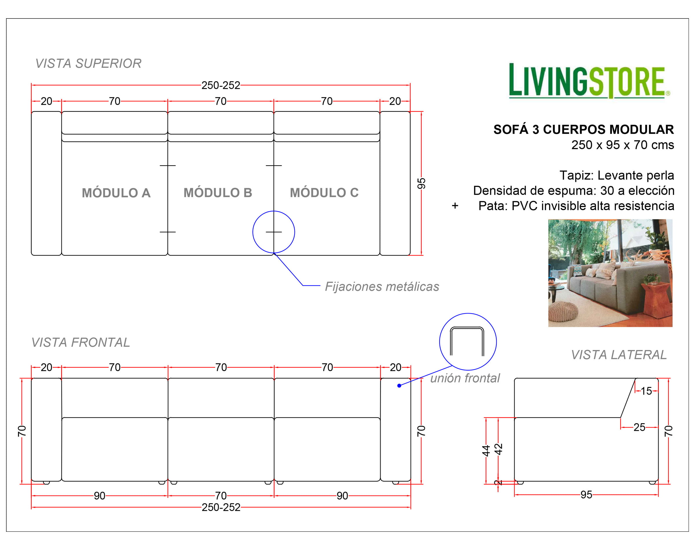 Planimetria Sofa Modulado