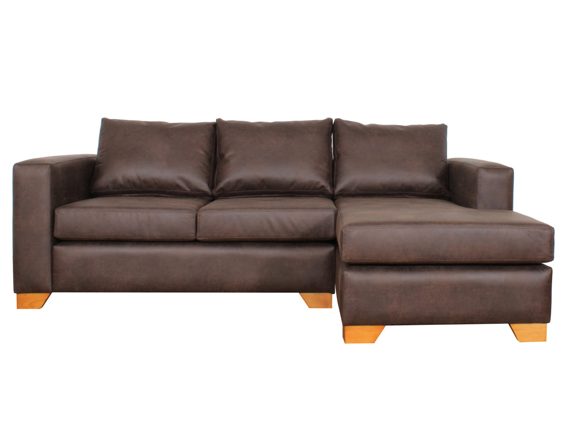Sofa Seccional Der Cuero Bonded 70 Dk Brown