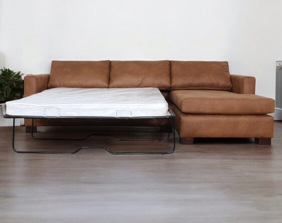 sofá cama seccional derecho queen size urban cuero bonded 70%