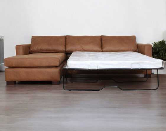 sofá cama seccional izquierdo queen size urban cuero bonded 70%