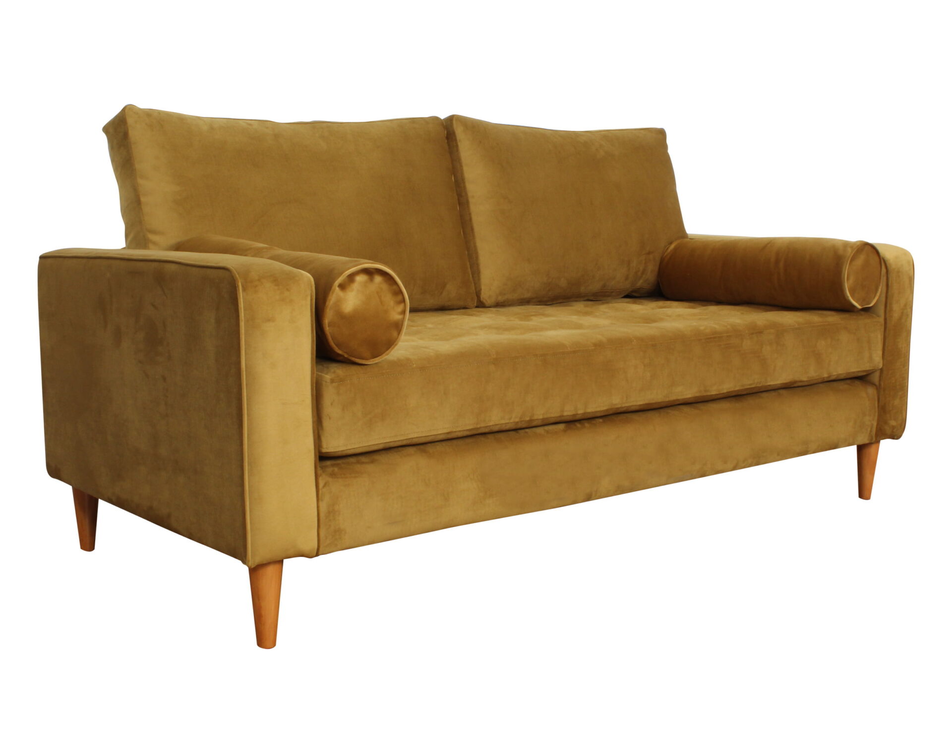 sofa tay 2 cuerpos felpa oro vivo tirador iso