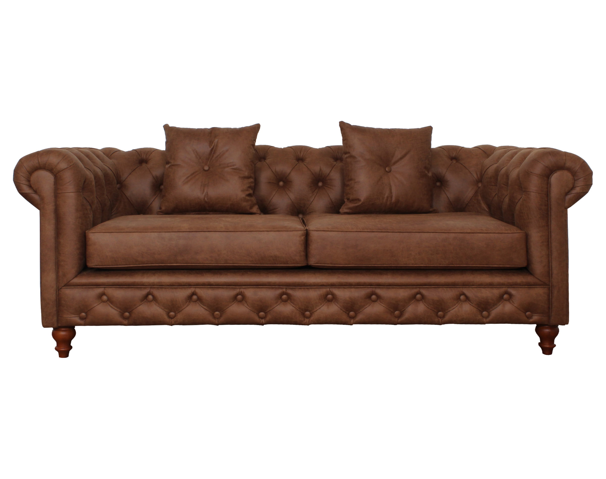 sofa chesterfield cuero bonded frente