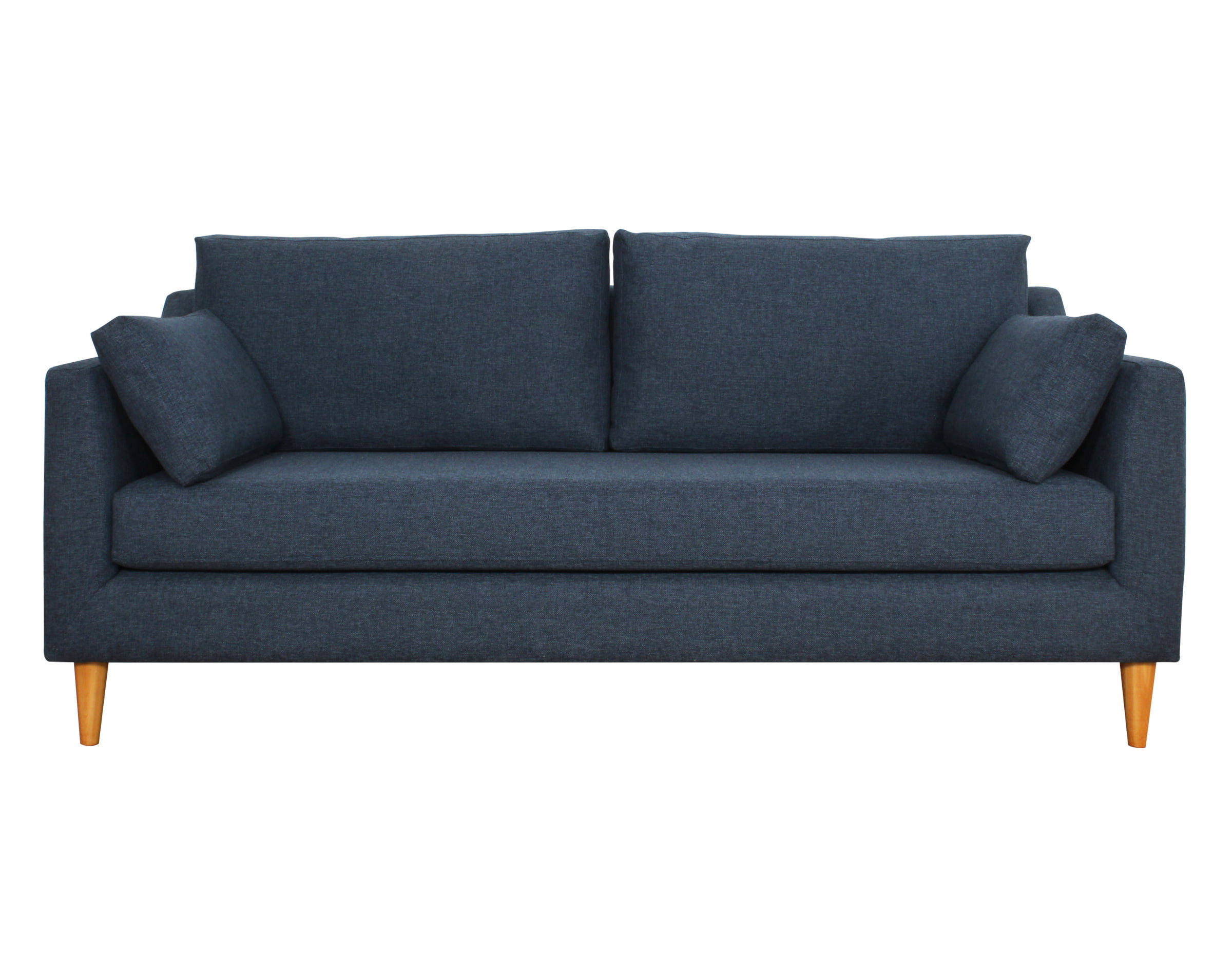 sofa 2 cuerpos xsd azul brazo curvo