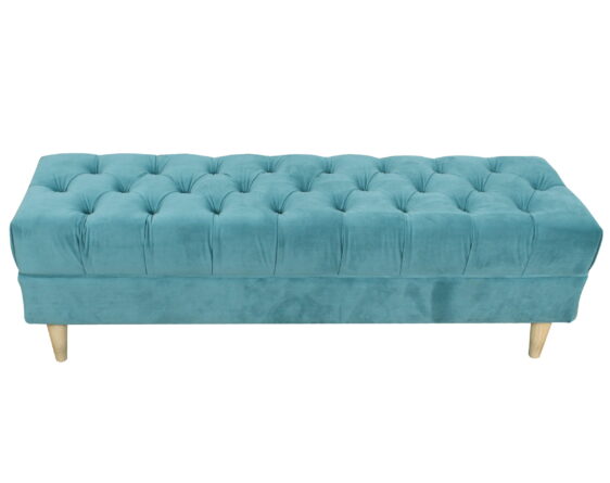 banqueta felpa turquesa capitone frente