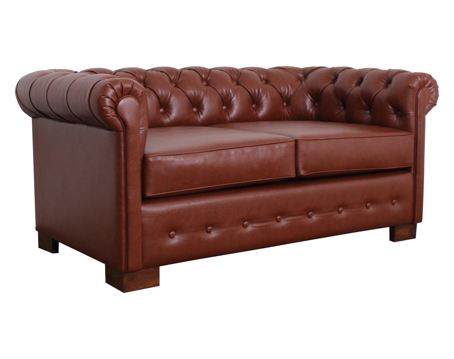 sofa chesterfield 2 cuerpos pu clean habano iso