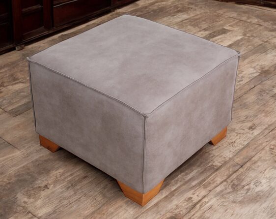pouf cuadrado pespunte cuero bonded 30%