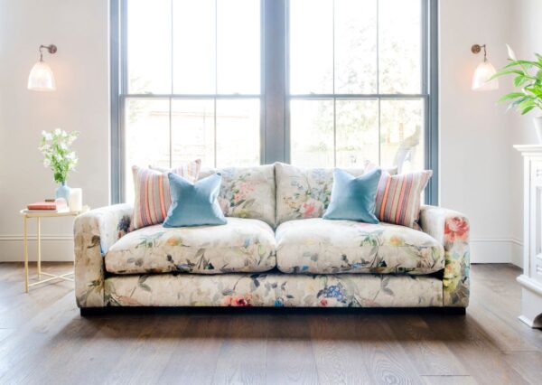 stockbridge 3 seater sofa in designers guild verinese naturale ochre