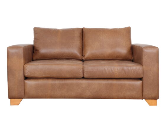 sofa monaco 2 cuerpos tela envejecida camel frente