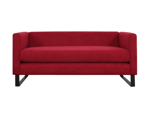 sofa 2 cuerpos zocalo metalico frente