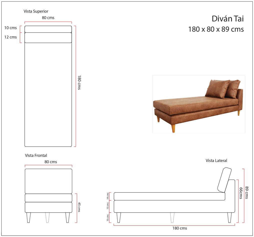 divan tai cuero bonded 70%