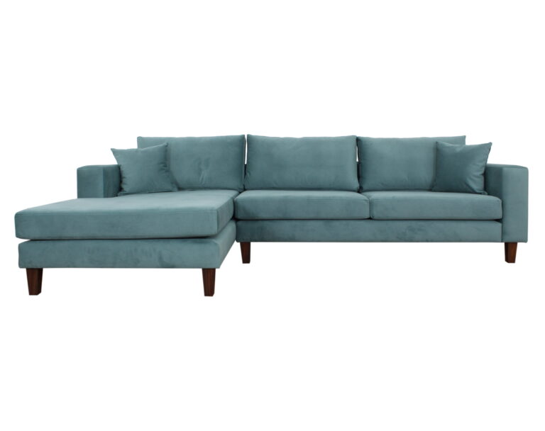 sofa seccional izquierdo 3d velluti turquesa para biselada frente