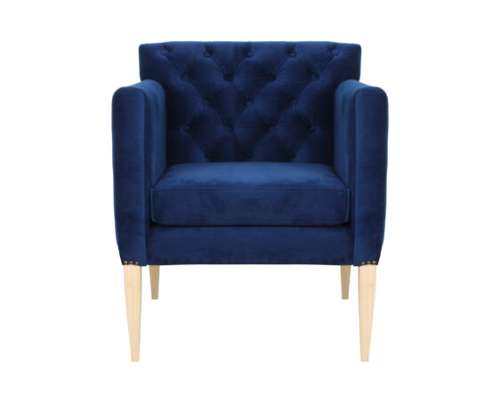 poltrona capitone velluti azul frente