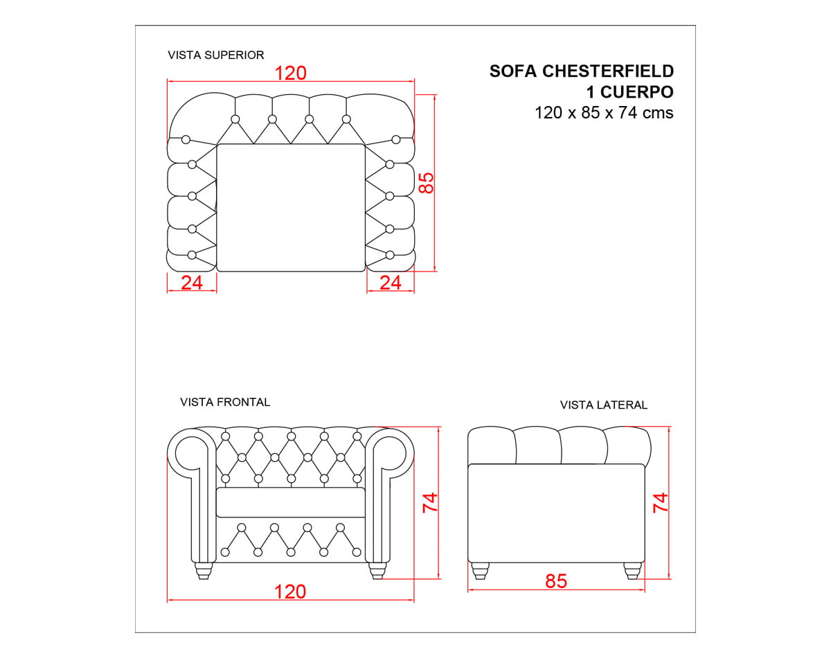 planimetria sofa chesterfield 1 cuerpo