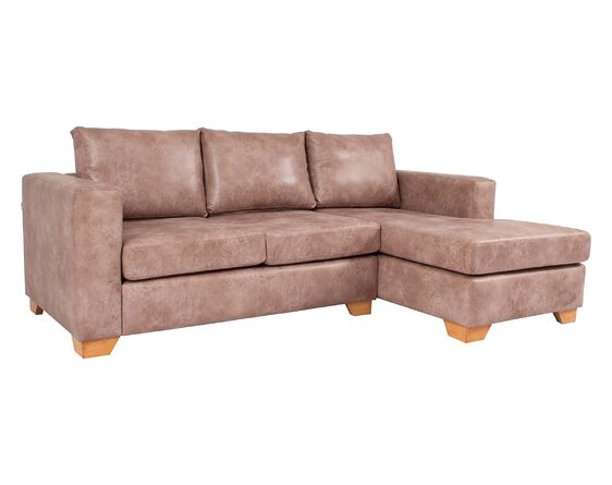 sofá seccional mónaco derecho tela envejecida beige