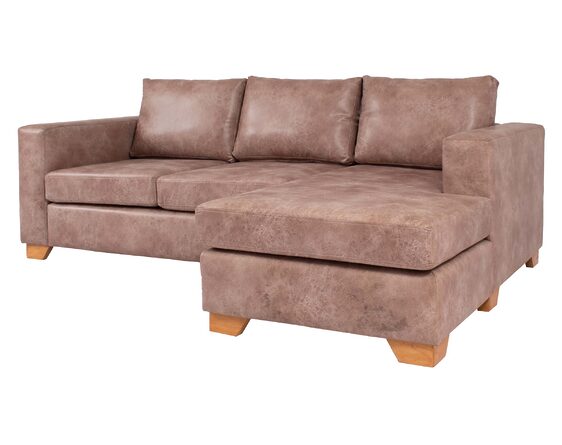 sofá seccional mónaco derecho tela envejecida beige