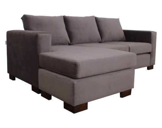 sofá 3 cuerpos mónaco chaise longue intercambiable felpa velluti