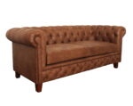 sofá chesterfield cuero bonded 70%