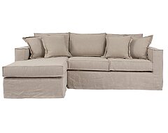 sofá seccional izquierdo funda de lino natural bruna