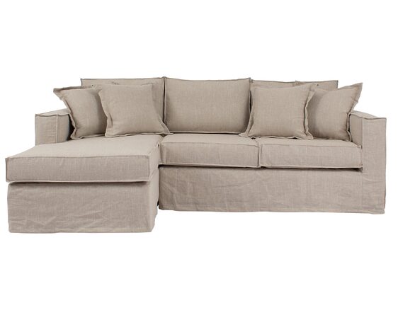sofá seccional izquierdo funda de lino natural bruna