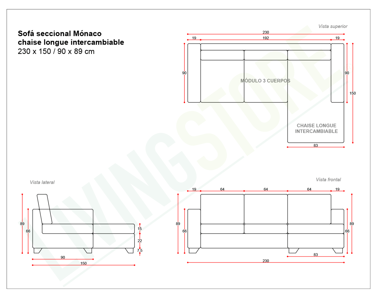 planimetria 2023 sofa monaco 3 cuerpos intercambiable