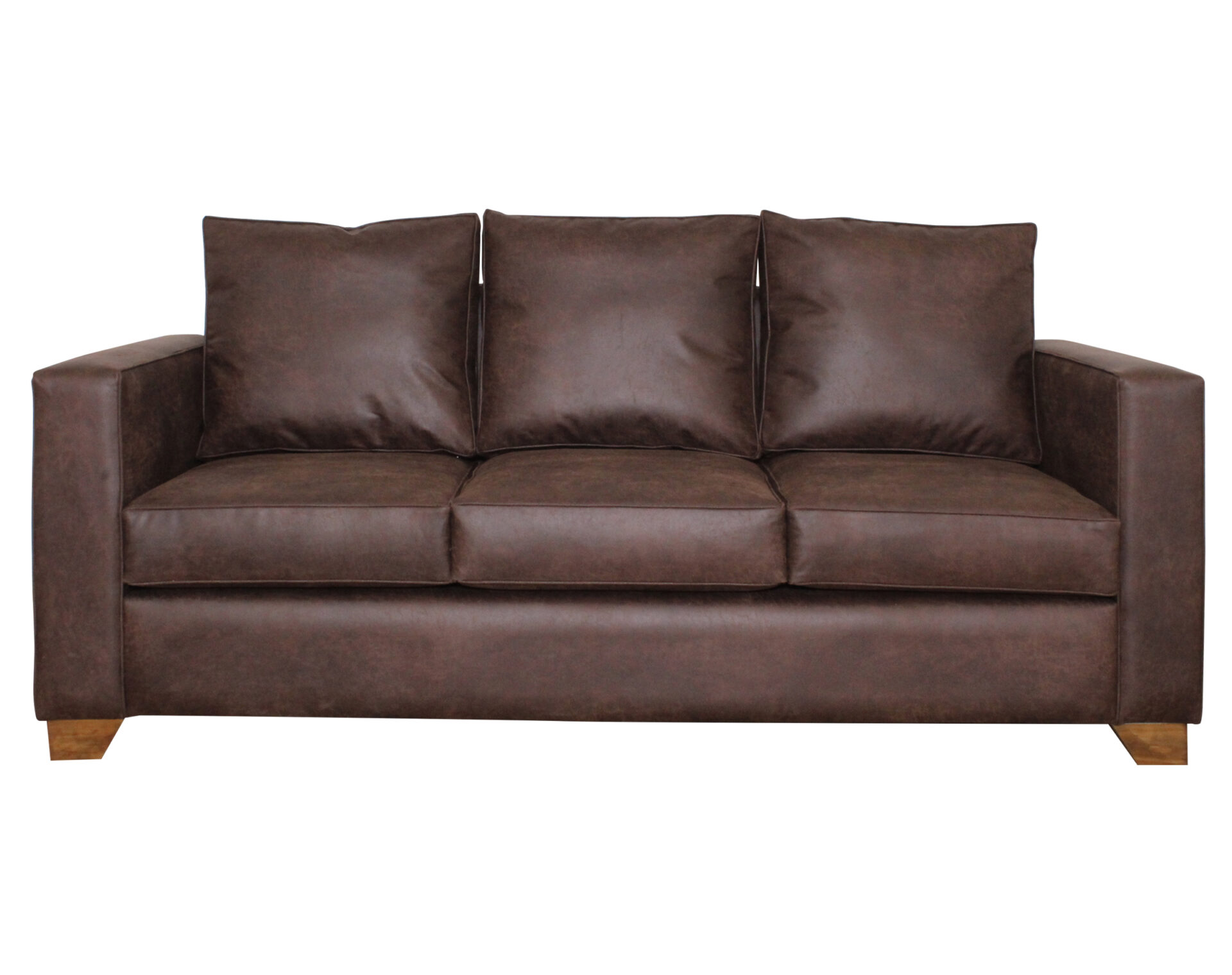 sofa henry 3 cuerpos 200 cuero bonded 70 dk brown frente