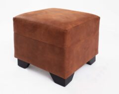 pouf cuadrado liso cuero bonded 70%