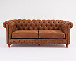 sofá chesterfield 3 cuerpos cuero bonded 70%