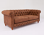 sofá chesterfield 3 cuerpos cuero bonded 70%