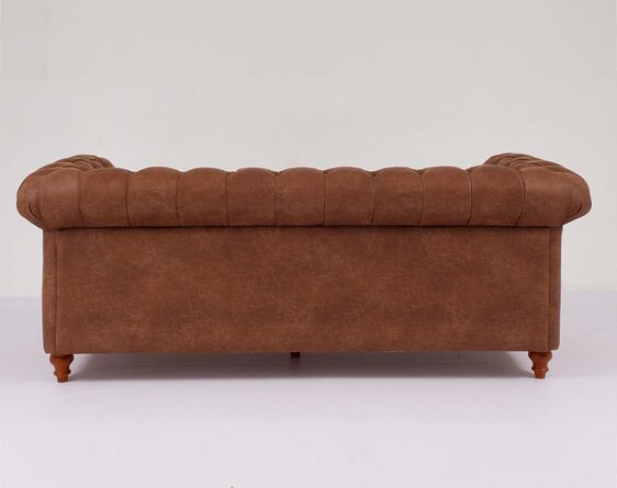 sofá chesterfield 3 cuerpos cuero bonded 70% whisky trasera sofá chesterfield 3 cuerpos cuero bonded 70% whisky trasera