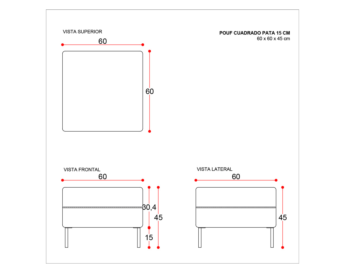 pouf cuero sintético megalight